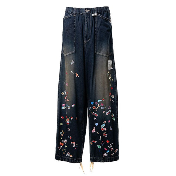 Maison MIHARA YASUHIRO ミハラヤスヒロ キッズ ステッカー プリント ベイカー デニムパンツ J16PT124