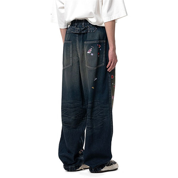 Maison MIHARA YASUHIRO ミハラヤスヒロ キッズ ステッカー プリント ベイカー デニムパンツ J16PT124