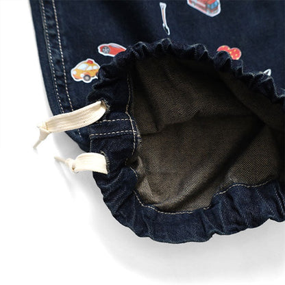 Maison MIHARA YASUHIRO ミハラヤスヒロ キッズ ステッカー プリント ベイカー デニムパンツ J16PT124