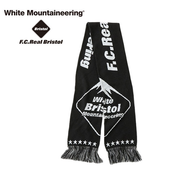White Mountaineering × F.C. Real Bristol コラボ ジャガード ロゴマフラー WM2273824