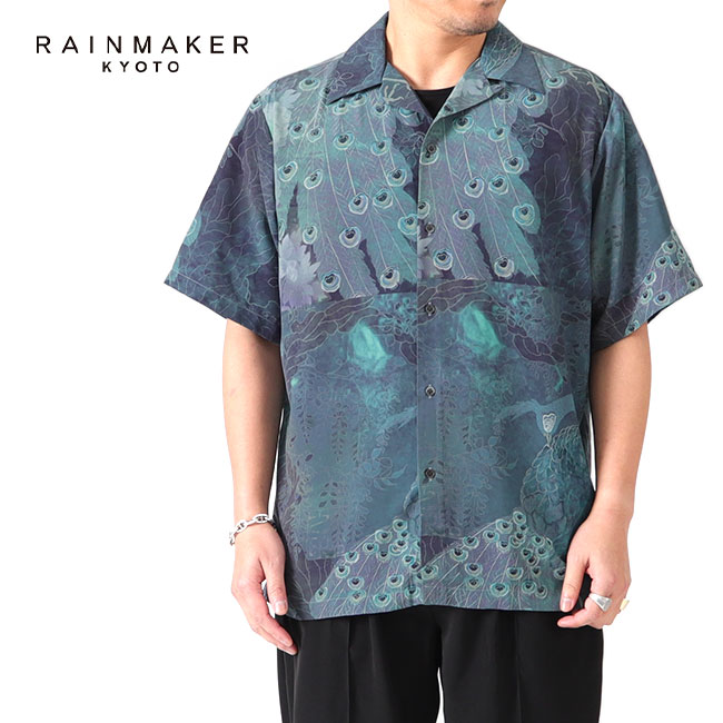 [予約商品] RAINMAKER レインメーカー 孔雀柄 オープンカラーシャツ RM231-042
