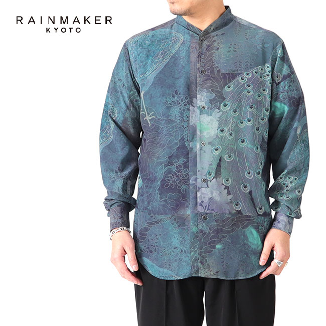 [予約商品] RAINMAKER レインメーカー 孔雀柄 ショールカラーシャツ RM231-040