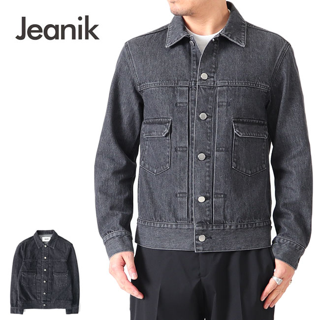 Jeanik ジーニック 2ndタイプ ワンウォッシュ ブラックデニムジャケット JEANIK0102W