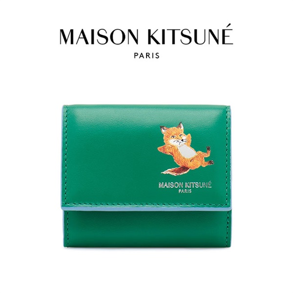 Maison Kitsune メゾンキツネ チラックスロゴ レザー 3つ折り 財布 KU05423LC0029