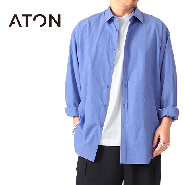 ATON エイトン シュリンクボード オーバーサイズ シャツ AT-BLAGSM0201