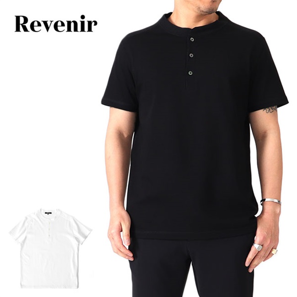 [SALE] REVENIR リブニール スビンギザコットン ヘンリーネック Tシャツ INT-003