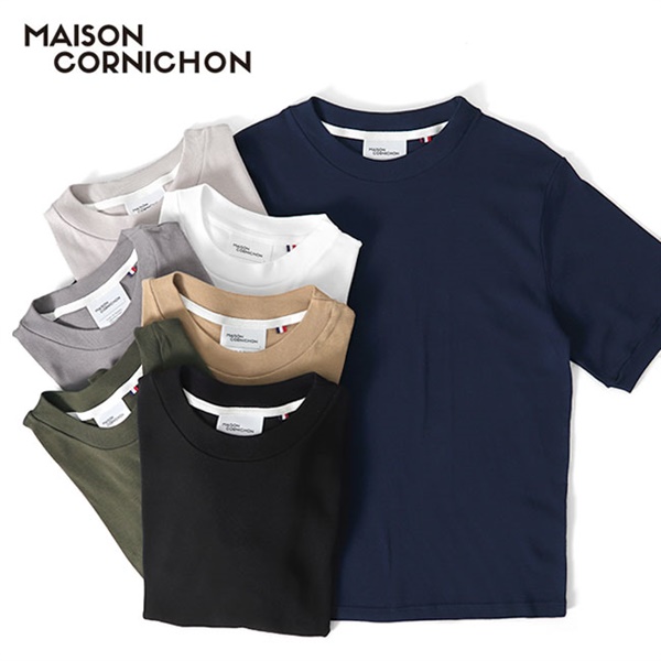 Maison Cornichon メゾンコルニション New Fit ニューフィット リラックスフィット コットンフライス ニットTシャツ