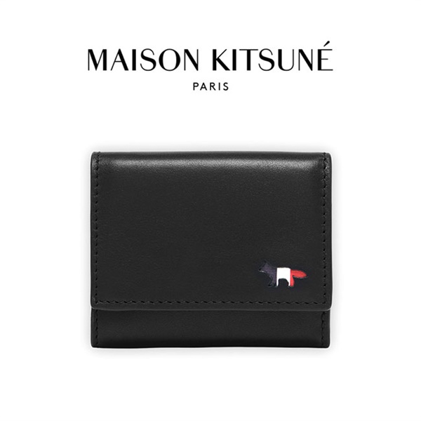 Maison Kitsune メゾンキツネ トリコロールフォックス コンパクト レザー 3つ折り 財布 JU05333LC0031