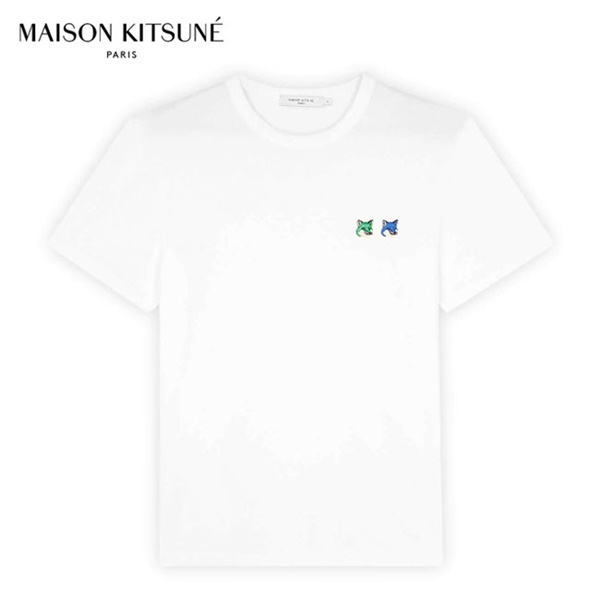 Maison Kitsune メゾンキツネ モノクローム ダブルフォックスヘッドロゴ Tシャツ KM00101KJ0008
