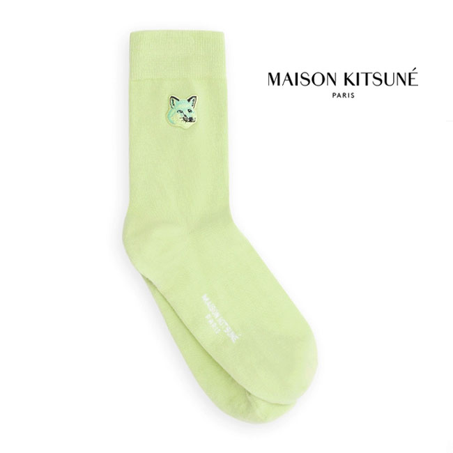 Maison Kitsune メゾンキツネ トーナル フォックスヘッドパッチ ロゴソックス KU06407KT0010