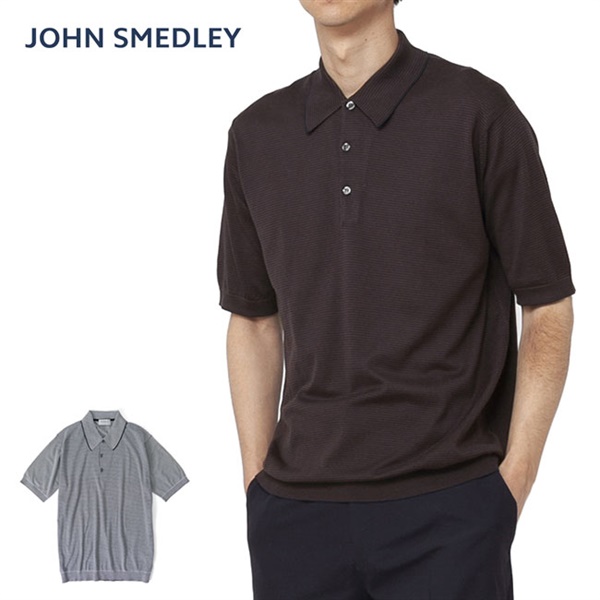 JOHN SMEDLEY ジョンスメドレー KYSON EASY FIT キーソン 30G マイクロボーダー ニット ポロシャツ