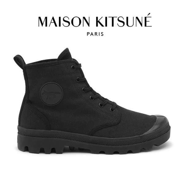 PALLADIUM × Maison Kitsune パラディウム メゾンキツネ PLBROUSSE PAMPA ロゴパッチ スニーカーブーツ 78454-001-M