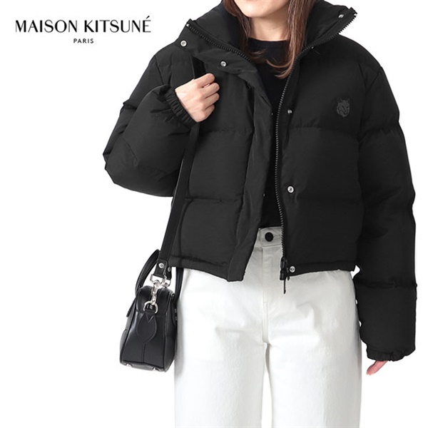 Maison Kitsune メゾンキツネ フォックスロゴ スタンドカラー ショート ダウンジャケット LW02207WQ4016