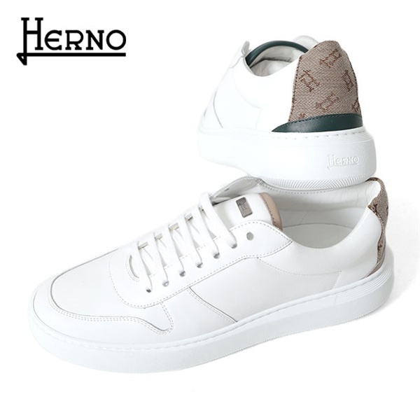 HERNO ヘルノ モノグラムヒール レザースニーカー SH001UM-SHOE6+12600W