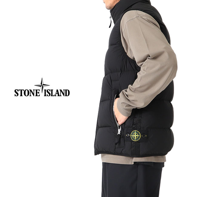 Stone Island ストーンアイランド ガーメントダイ ナイロンタフタ スタンドカラー ダウンベスト 7915G1428
