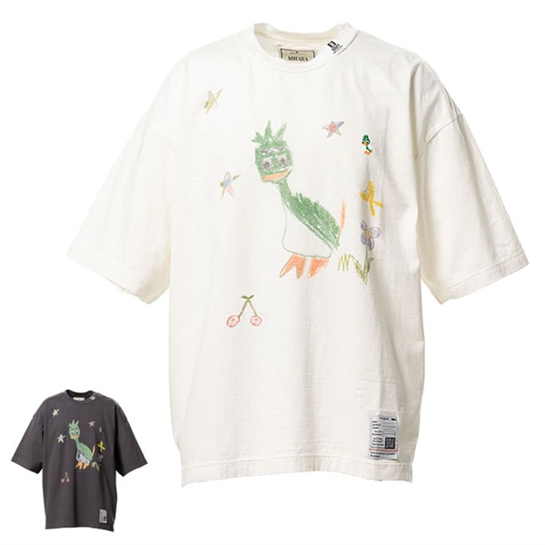 Maison MIHARA YASUHIRO ���]���~�n�����X�q�� Leon Doodle Printed T-shirt ���I�� �������v�����g T�V���c J16TS862