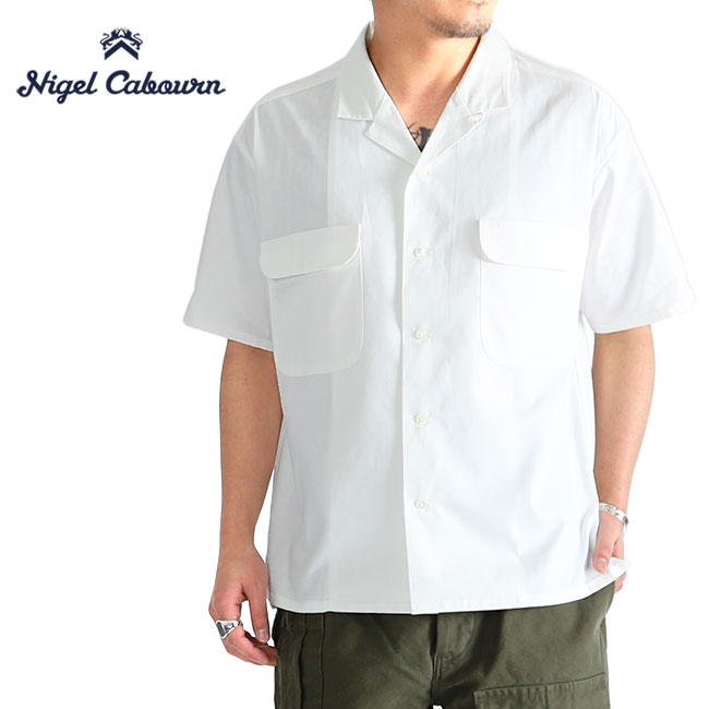 Nigel Cabourn ナイジェルケーボン オープンカラーシャツ 80360011005 半袖シャツ (メンズ)