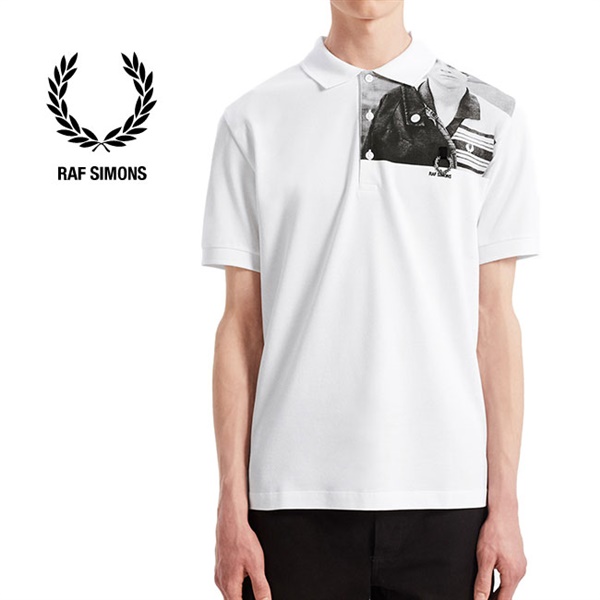 Fred Perry by RAF SIMONS フレッドペリー ラフシモンズ フォトプリント 鹿の子 ポロシャツ SM7048