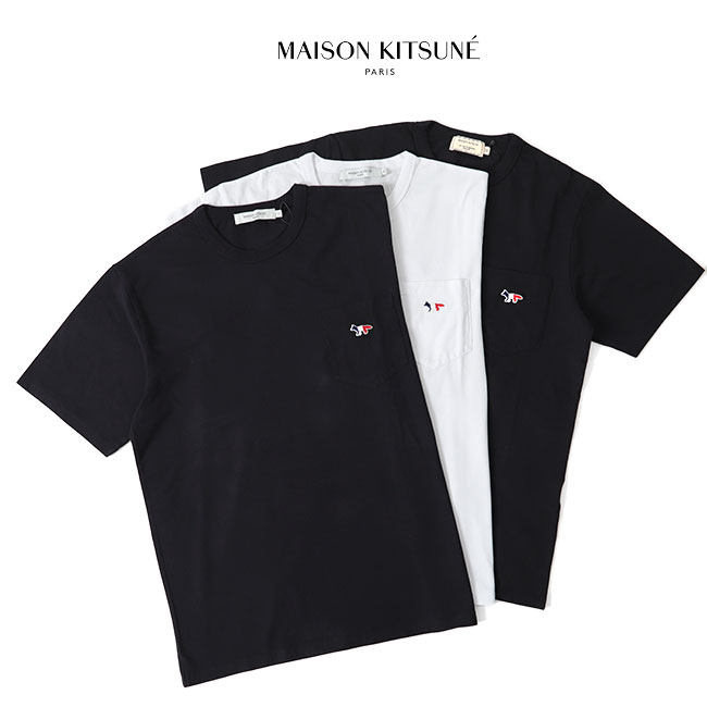 [予約商品] Maison Kitsune メゾン キツネ フォックスロゴ 胸ポケットTシャツ AM00102KJ0010