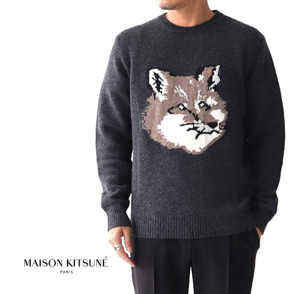 Maison Kitsune メゾン キツネ フォックスヘッド ウールセーター DM00516KT1016