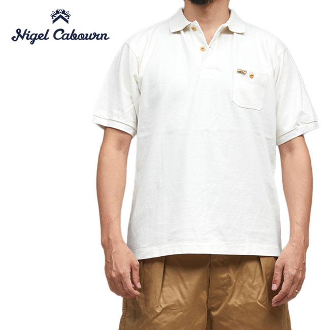 [TIME SALE] Nigel Cabourn ナイジェルケーボン リボン 胸ポケット ポロシャツ 80420021060