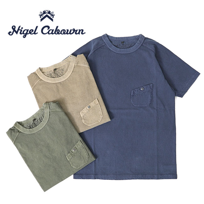 [予約商品] Nigel Cabourn ナイジェルケーボン ピグメント 胸ポケットTシャツ 80420021021