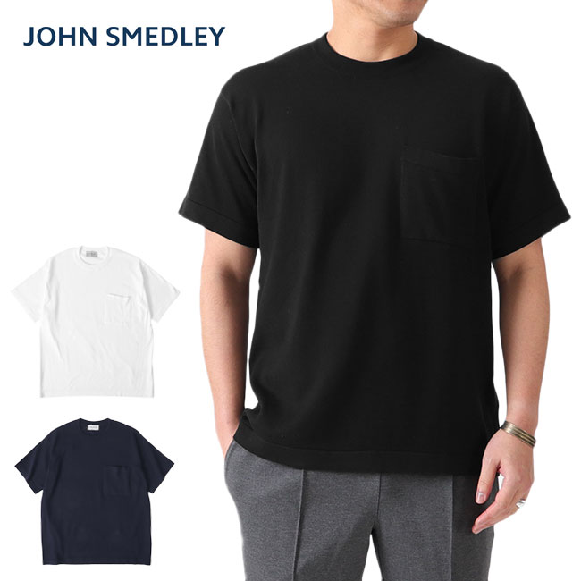 JOHN SMEDLEY ジョンスメドレー 24G 胸ポケット ニットTシャツ S4509