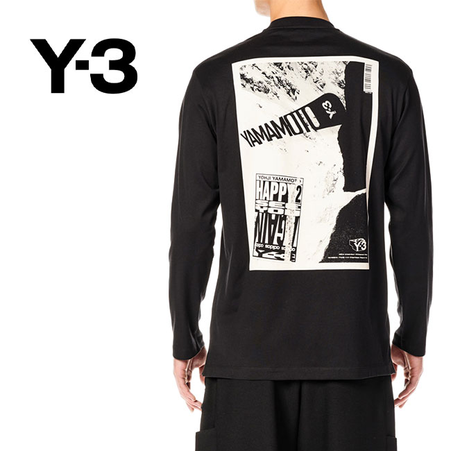 [TIME SALE] Y-3 ワイスリー バックプリント グラフィックアート ロンT HF7071
