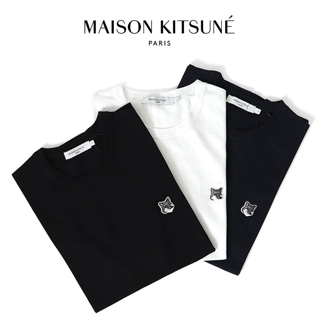 Maison Kitsune メゾンキツネ グレーフォックスヘッドロゴ Tシャツ GM00118KJ0008