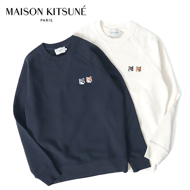 Maison Kitsune メゾンキツネ ダブルフォックスヘッドロゴ クルーネック スウェットシャツ FM00358KM0002