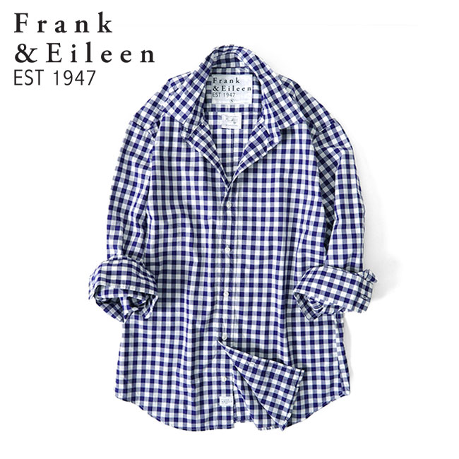 Frank&Eileen フランク&アイリーン FINBAR NVCK フィンバー イタリアンコットン チェックシャツ 3420700071
