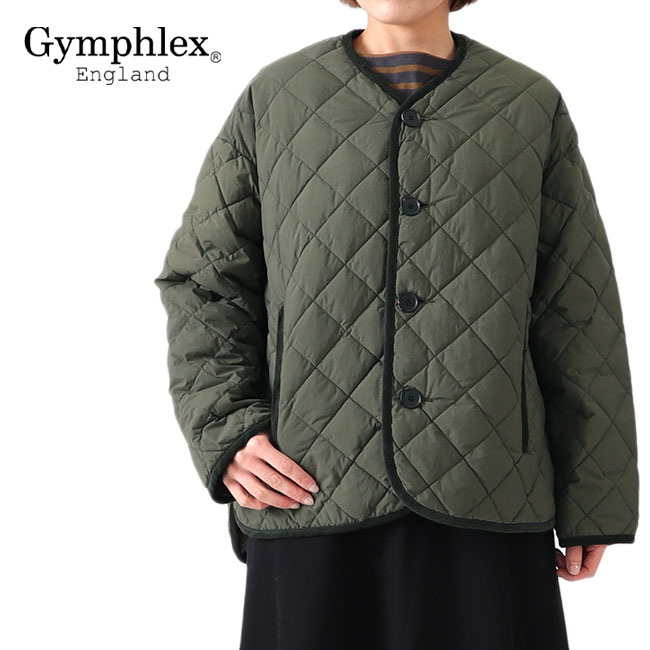 GYMPHLEX ジムフレックス ダイヤキルトダウン Vネック カラーレスジャケット GY-A0054 NYM