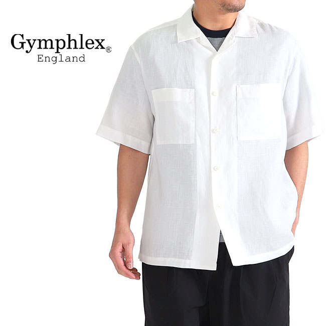 GYMPHLEX ジムフレックス リネンクロス オープンカラーシャツ J-1353 KLS