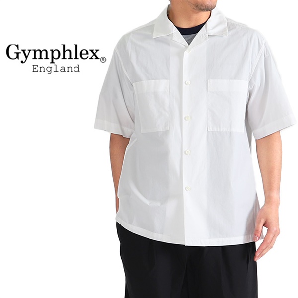 GYMPHLEX ジムフレックス コットンポプリン オープンカラーシャツ J-1353 HGL