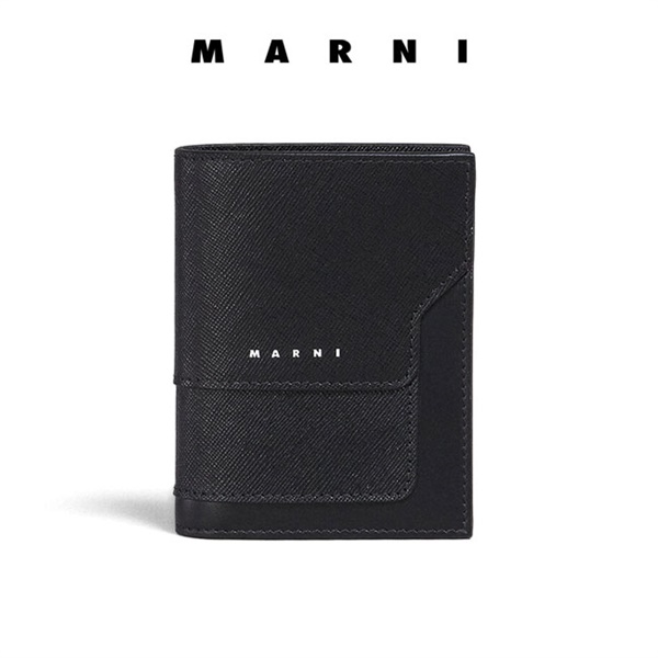 [SALE] MARNI マルニ サフィアーノ&カーフレザー ロゴ 二つ折り財布 ウォレット PFMI0046Q0 LV520