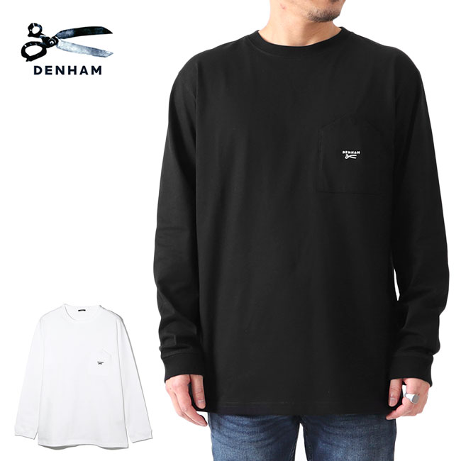 DENHAM デンハム 胸ポケット シザーロゴ オーバーサイズ ロンT BRANDO LS POKET TEE HCJ 01-22-01-52