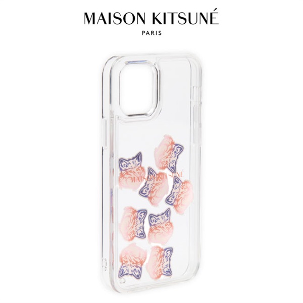 Maison Kitsune メゾンキツネ ビッグフォックスヘッド リキッドアクア クリア iPhone12&12pro ケース IU06828AP0004