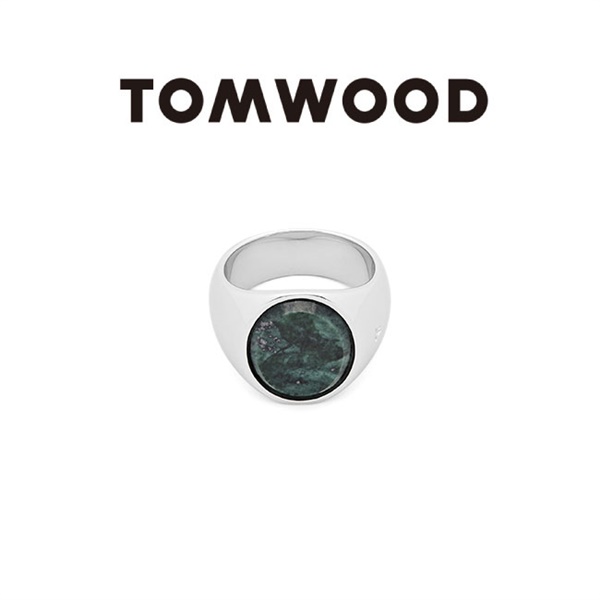 TOMWOOD トムウッド オーバル グリーンマーブル シルバー リング Oval Green Marble (M)