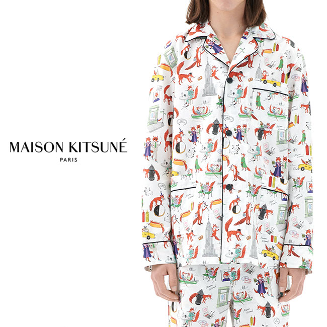 Maison Kitsune × OLYMPIA メゾンキツネ オリンピア コラボ パジャマシャツ IU00463WC4011