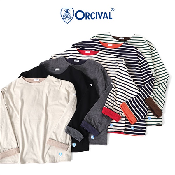 [予約商品] ORCIVAL オーシバル フリースライニング コットンロード ボートネック バスクシャツ OR-C0039 CMJ