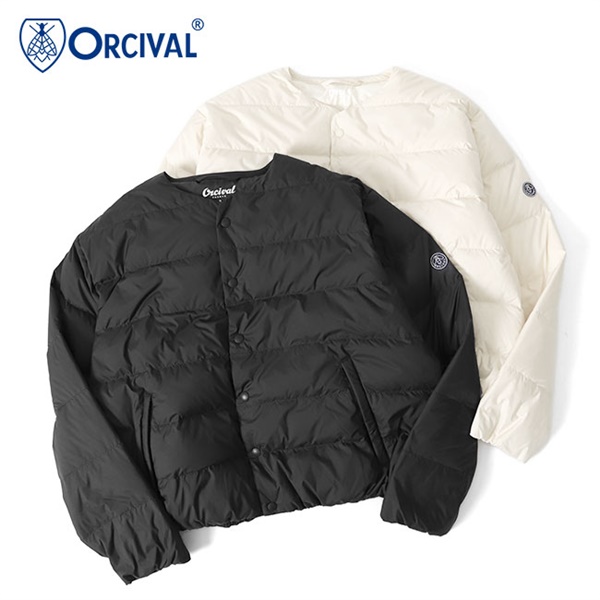 [予約商品] ORCIVAL オーシバル インナーダウン カラーレス ショートブルゾン キルトジャケット OR-A0222 DPL