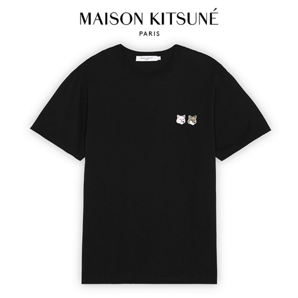 Maison Kitsune メゾンキツネ モノクローム ダブルフォックスヘッド ロゴTシャツ JM00124KJ0008