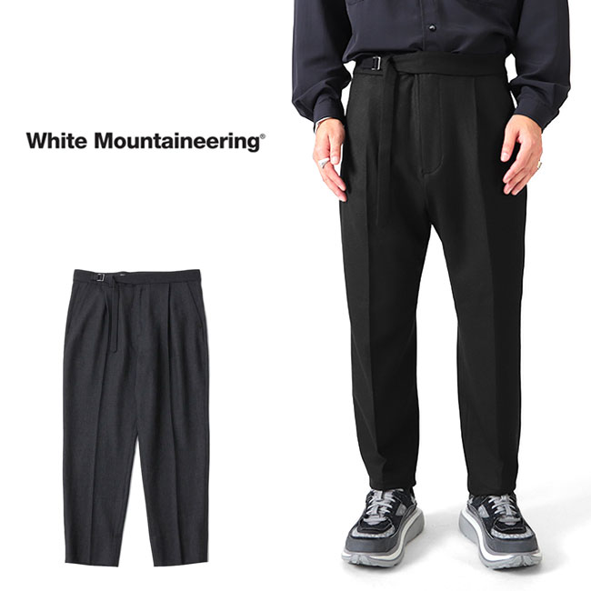 [SALE] White Mountaineering ホワイトマウンテニアリング ツイード ワイド ベルテッド テーパードパンツ WM2273409